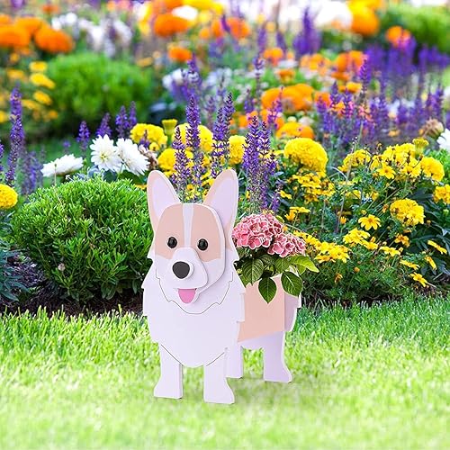 Miniatura 4 de Bamboo's Grocery LoKii Corgi - Maceta para perros, bonita maceta para plantas con forma de animal, para plantas de decoración de interiores y
