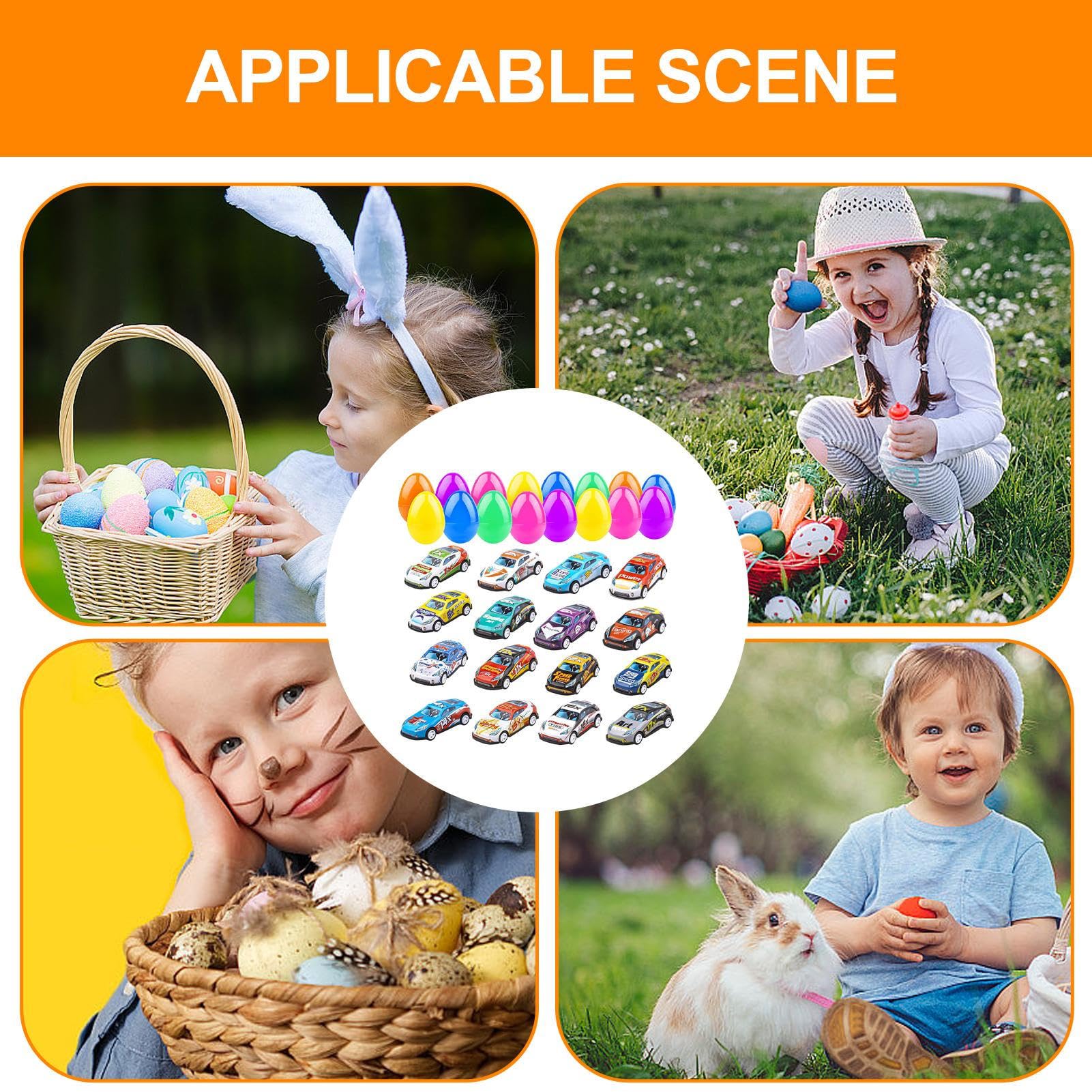 Uova Di Pasqua Piene Con Macchinine Ingegneristiche A Retromarcia – Kit 12 Pezzi Giocattolo Educativo In ABS Per Bambini