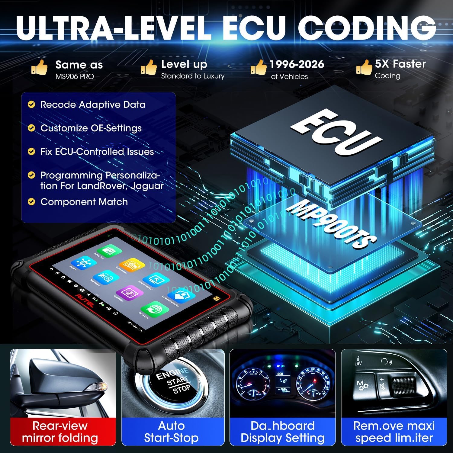 Autel MaxiPRO MP900-TS Valise Diagnostic Auto, 2026 sur MaxiSYS MS906TS MP900-BT MK900-TS, Outil TPMS Voiture comme MS906 Pro-TS, Codage ECU, Bidirectionnel, 40+ Service, Tous Systèmes, Can FD&DO IP