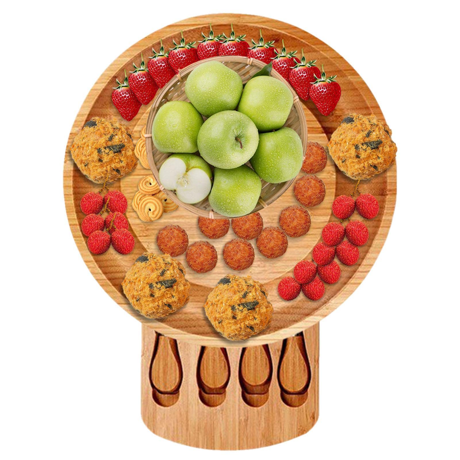 Amazon.co.jp: ラウンド チーズ ボード セット, 13.5 インチ肉