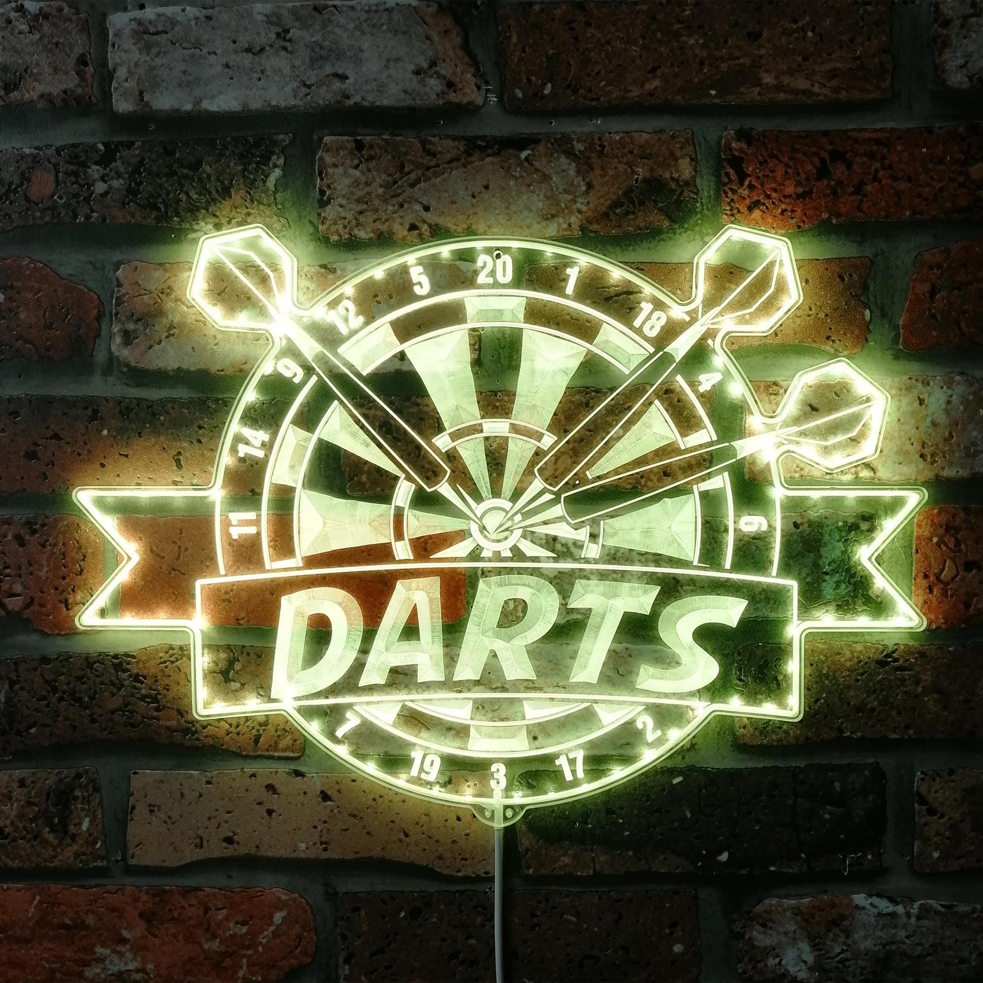 ADVPRO Darts Bar Cafe Pub Game Room RGB Dynamic Glam LED Znak - Wycięty kształt - Inteligentna dekoracja ścienna 3D - Wielokolorowe dynamiczne oznakowanie st06s22-fnd-i0299-c