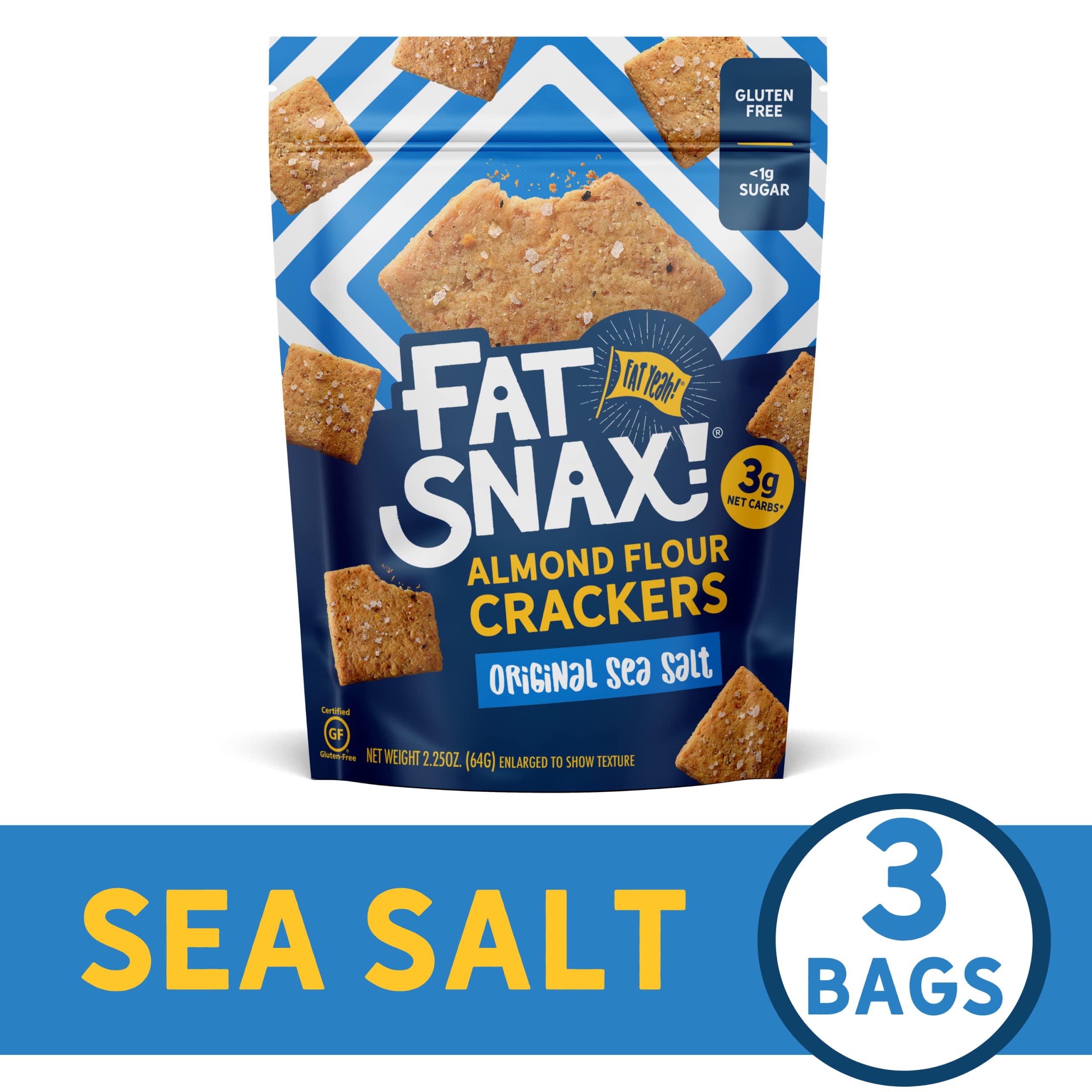 Buy Fat Snax LowCarb Keto Crackers, Original Sea Salt Flavor, 2.25