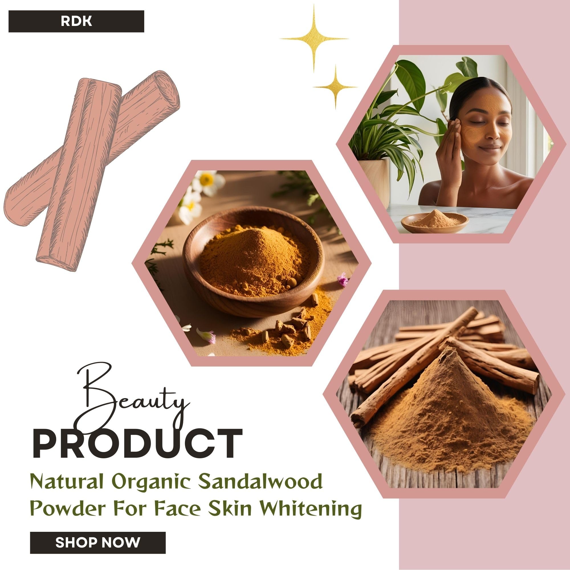RDK Sandalwood Powder – Pure & Natural Chandan for Face Packs, Personal Care & Ritual Use – Finely Micro-Fine Powder 75 Grams 1