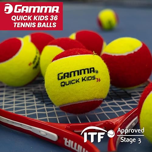 Miniatura 4 de GAMMA Quick Kids Training Tennis Balls for Kids & Beginners, Low-Compression Core Reduces Speed & Bounce, Great for Tennis Practice, USTA & ITF