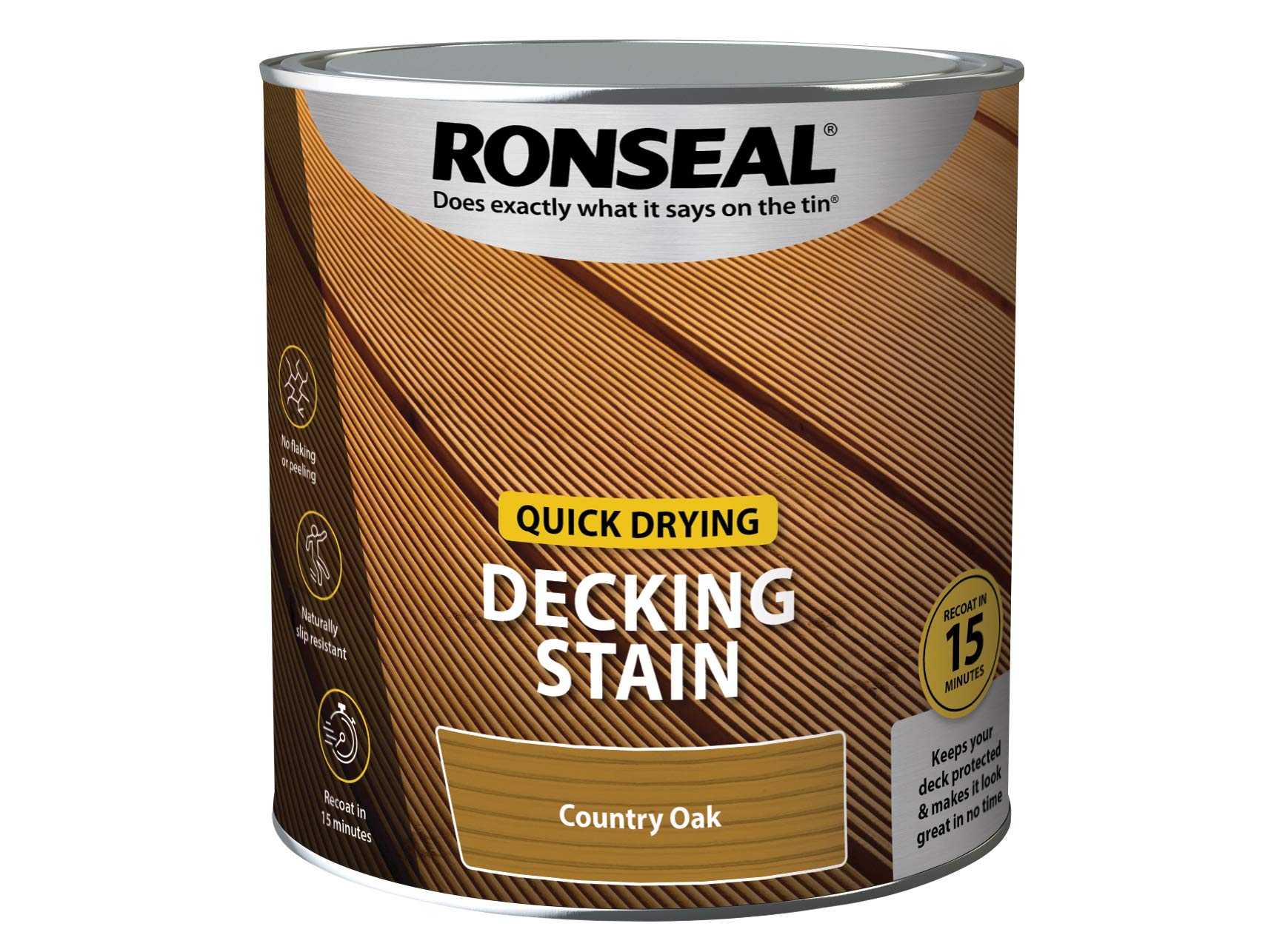 Ronseal Quick Drying Decking Stain - Country Oak - 15L