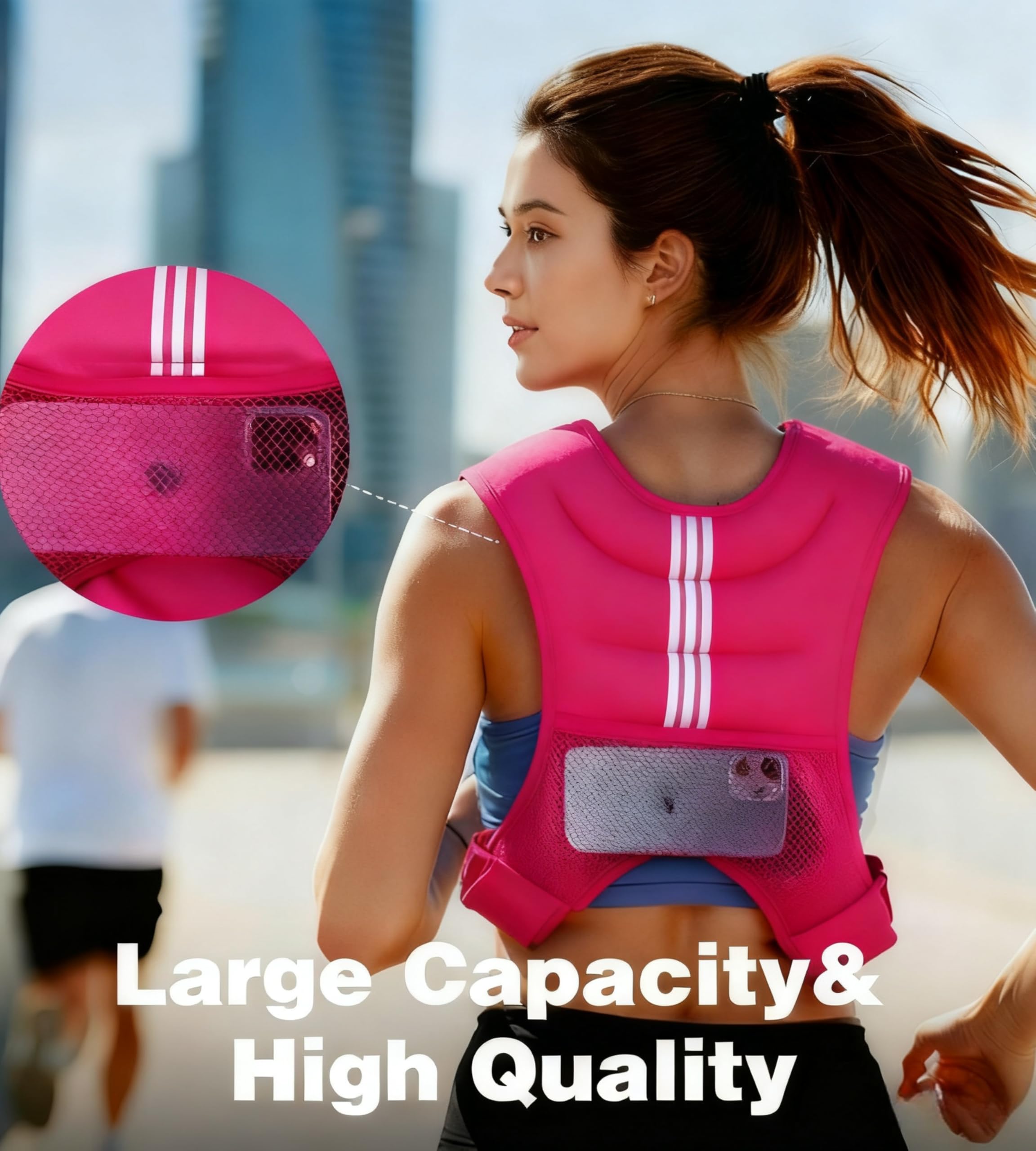 Gewichtsweste, 3kg / 5kg Trainingsweste mit Reflexstreifen und Verstell-Riemen, Fitnessweste für Krafttraining, Laufen, Cardio und Fitness
