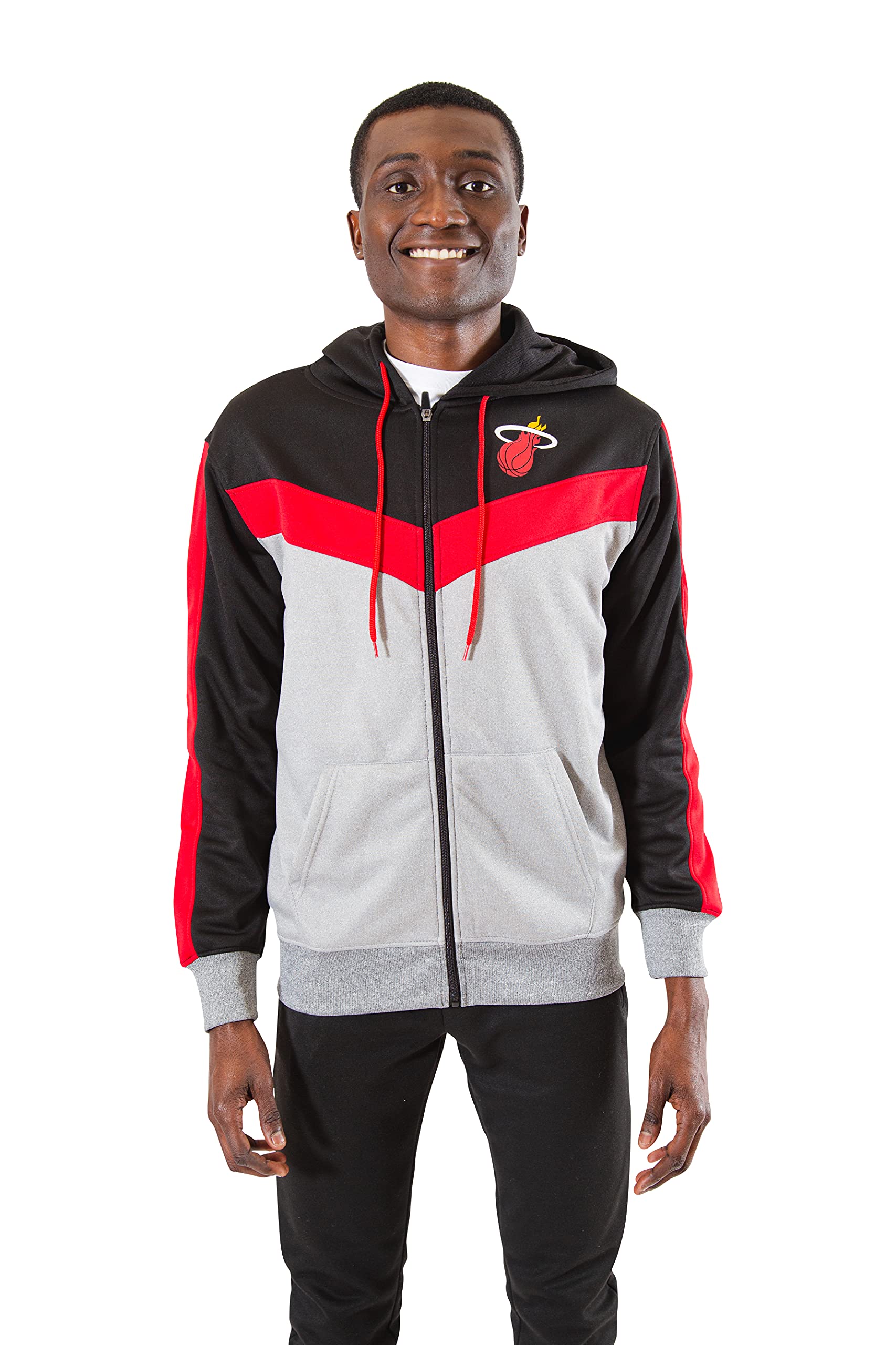 Ultra GameMen's NBA Official Contrast Back Cut Full Zip Hoodie Sweatshirt