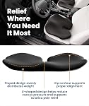 Everlasting Comfort Car Seat Cushion for Driving - Orthopedic Car Cushion for Office, Travel, Gaming Chair Memory Foam Driver Booster for Short People, Non-Slip, Washable Cover, Back & Sciatica Relief