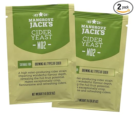 2X Mangrove Jack's Yeast Cider M02 Craft Series Yeast 9g Treats 23L