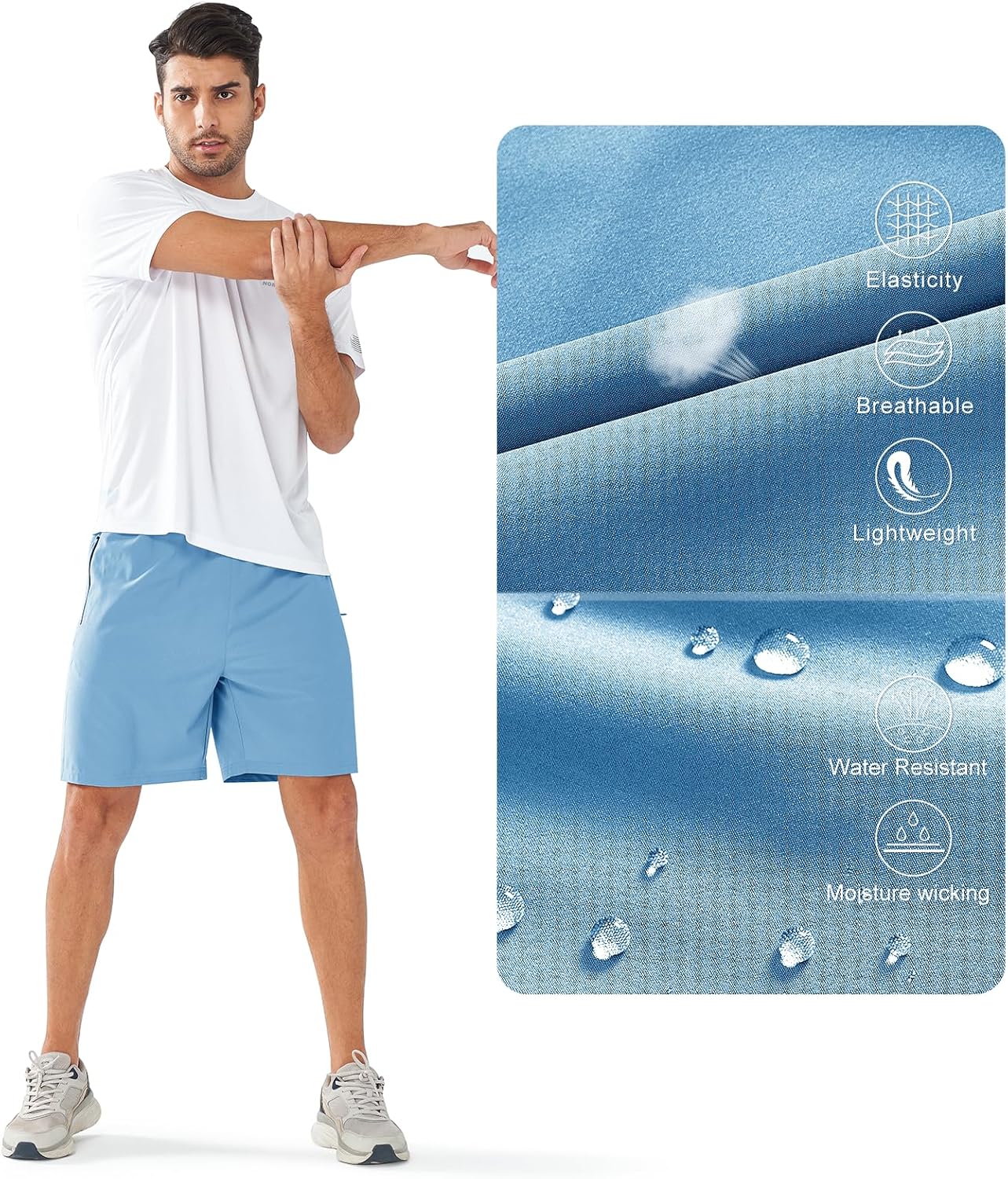 NORTHYARD Men's Athletic Running Shorts Quick Dry Workout Shorts Lightweight Sports Gym Basketball 7"/ 9"/ 5" Tennis Hiking - Image 5