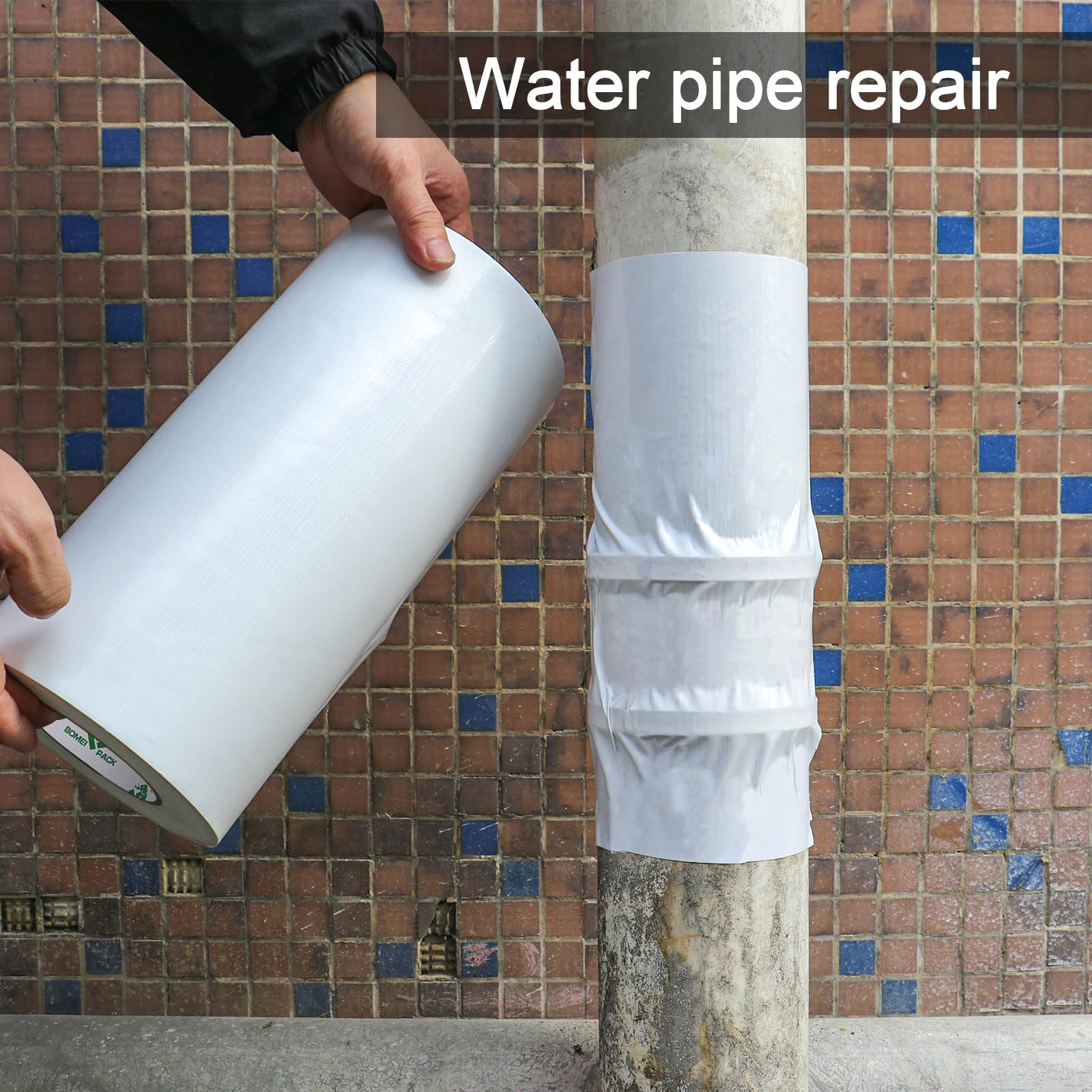 BOMEI PACK Cinta adhesiva de tela blanca de 300 mm x 50 m, reforzada, resistente al agua, cinta adhesiva resistente para fijar reparaciones, manualidades, etiquetado, cajas de sellado para trabajos en