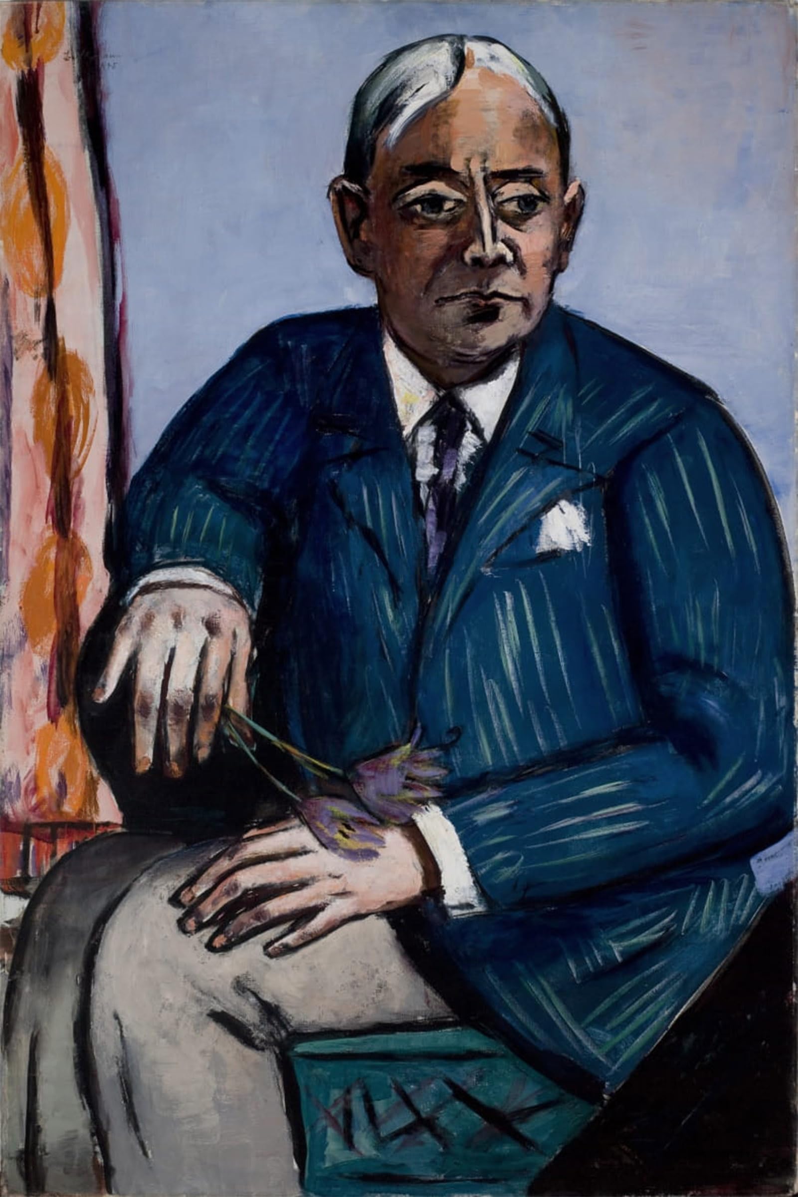 ARTXLXXBN Famous Painting Canvas Artwork Graffiti Print Portrait of Ludwig Berger by Max Beckmann Portrait Canvas Image for Home Decor 60x90cm