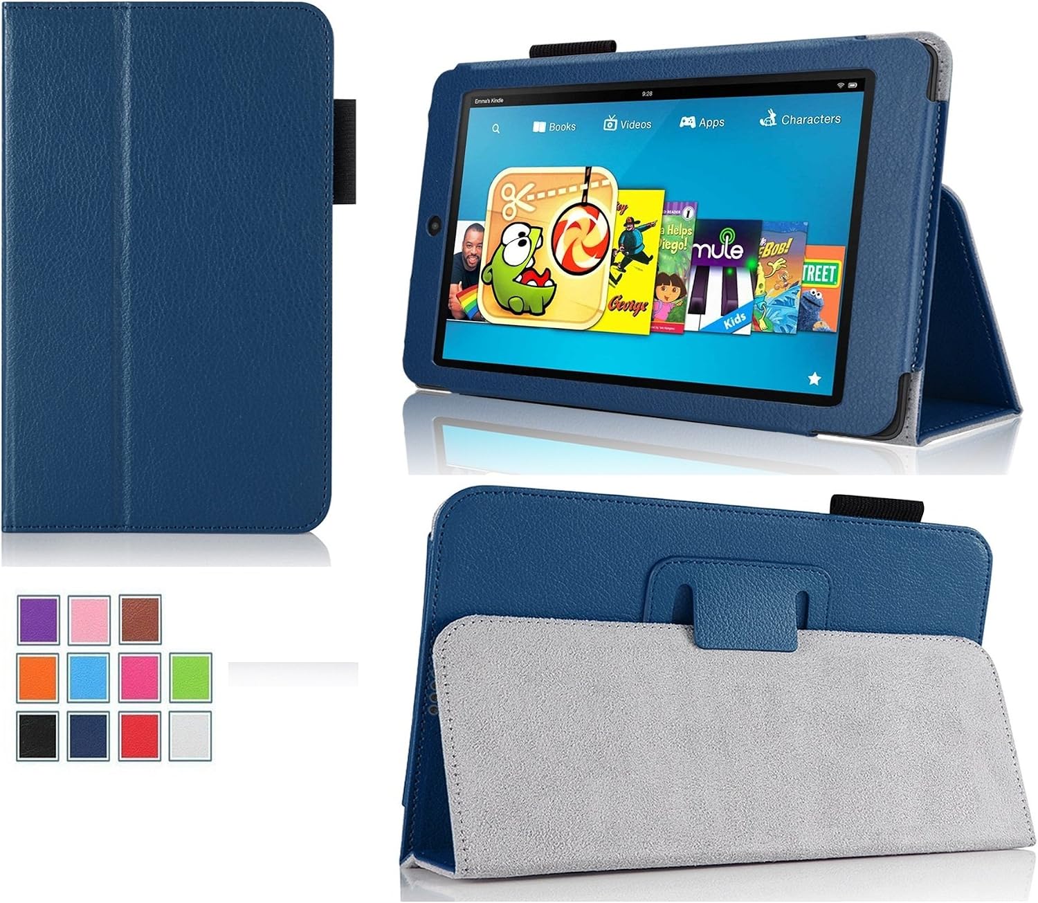 Case for Fire HD 6 - Elsse Premium Folio Case with Stand for Fire HD 6 (Oct, 2014 Release) - Dark Blue