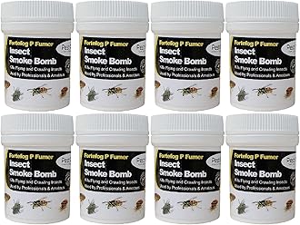 Smoke Bomb Professional Strength Fogger Fumigator for Fleas Bed bugs Moths Cluster fly Spider Poultry Red Mite and all insects Killer Midi Fumer 11g by Pest O One® (Pack of 8)