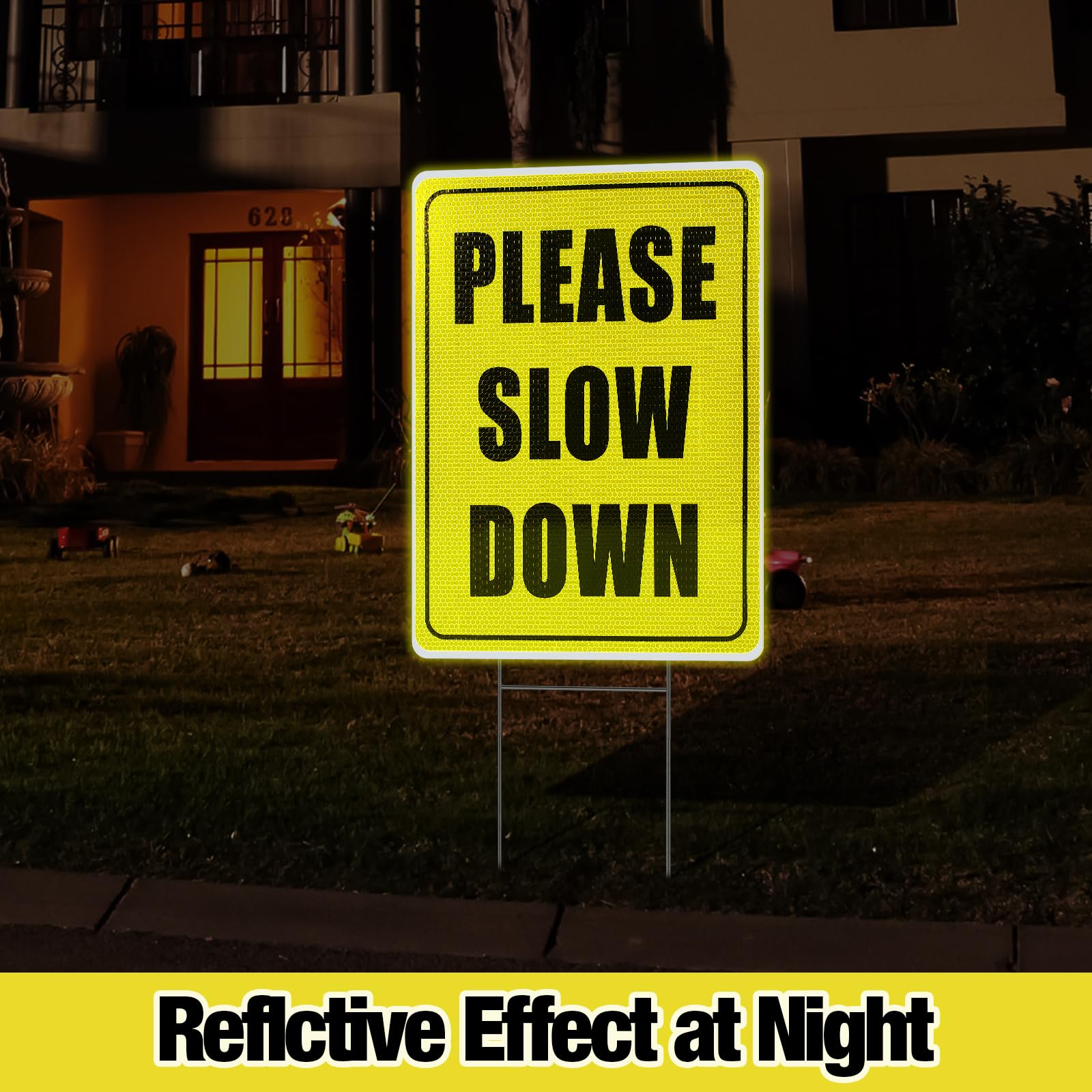 Amazon.com : Thyle 6 Pcs Reflective Please Slow Down Signs for