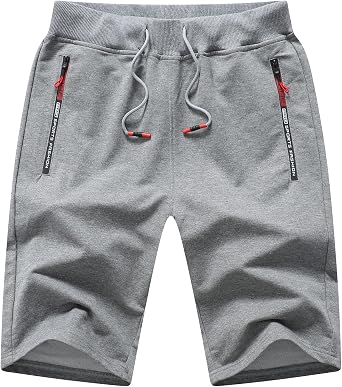 Tansozer Mens Athletic Shorts with Zip Pockets