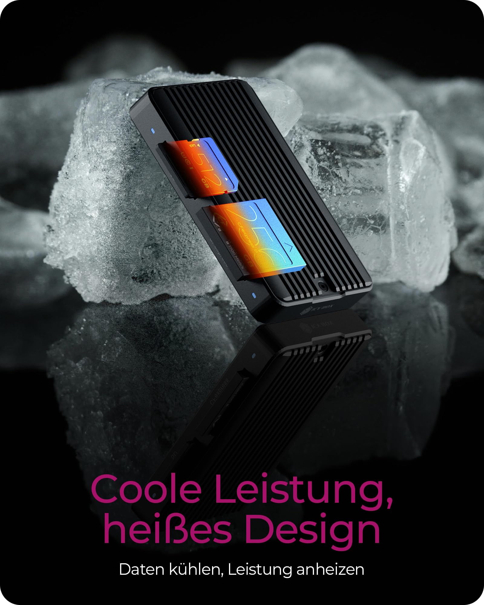 ICY BOX CFexpress czytnik kart typu B z USB 3.2 (Gen 2) 10 GB/s, SD 4.0, USB-C i USB-A (2 w 1), czytnik kart, dla Windows i macOS, IB-CR504-C31