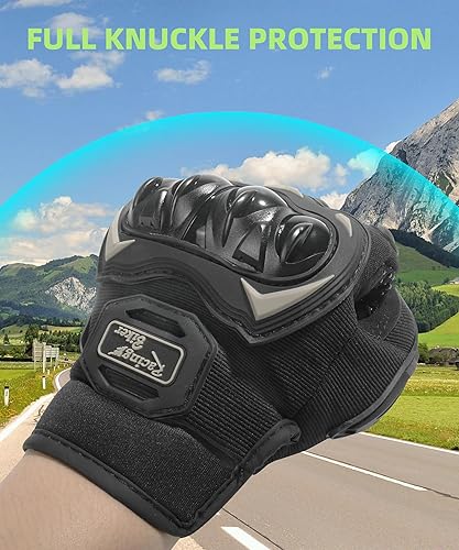 Miniatura 3 de RACOONA Guantes de motocicleta, guantes de motocross, accesorios de automóvil, guantes de motocicleta con pantalla táctil para BMX ATV MTB, carreras