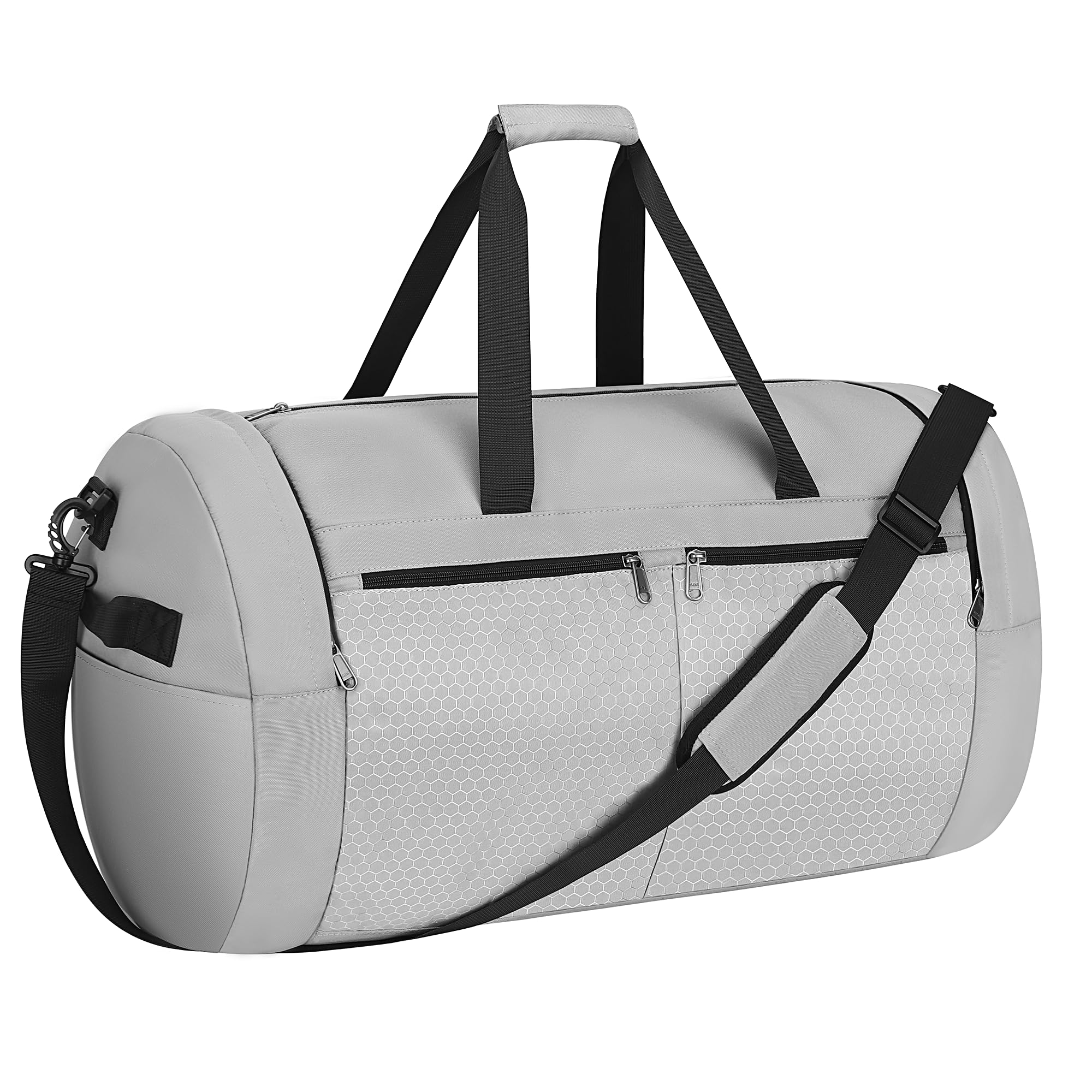Bolsa de Viaje 80L Ligera y Plegable, Gran Capacidad, Gris Impermeable