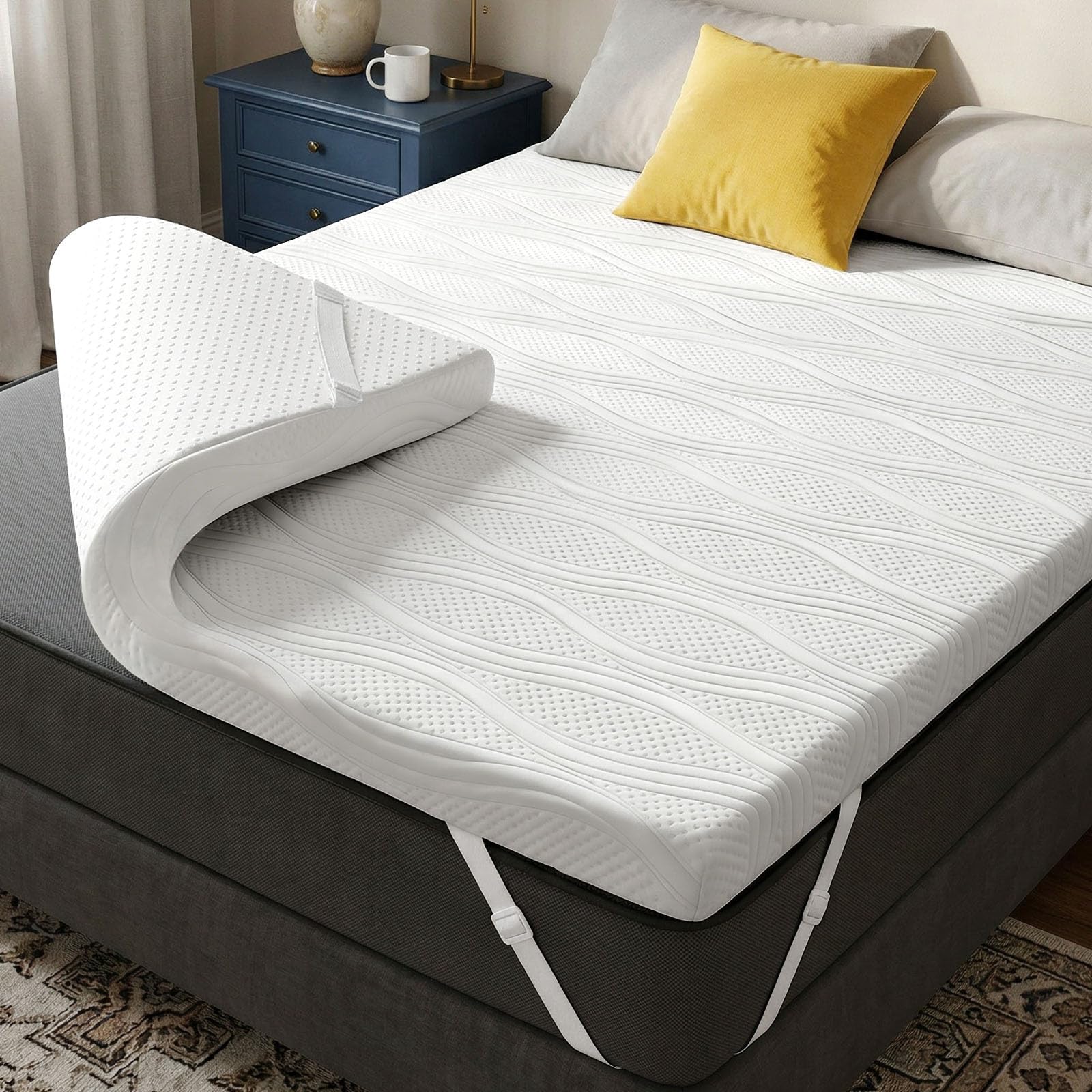 Treeboy Matratzen Gel Topper 90/140/180X200Cm Mattress Matratzentopper | Matratzenauflage Matratzenschoner Spannbettlaken Tatami Matte Atmungsaktiv Schlafsofa Ergonomischer H2/H3 Waschbar Öko-Tex