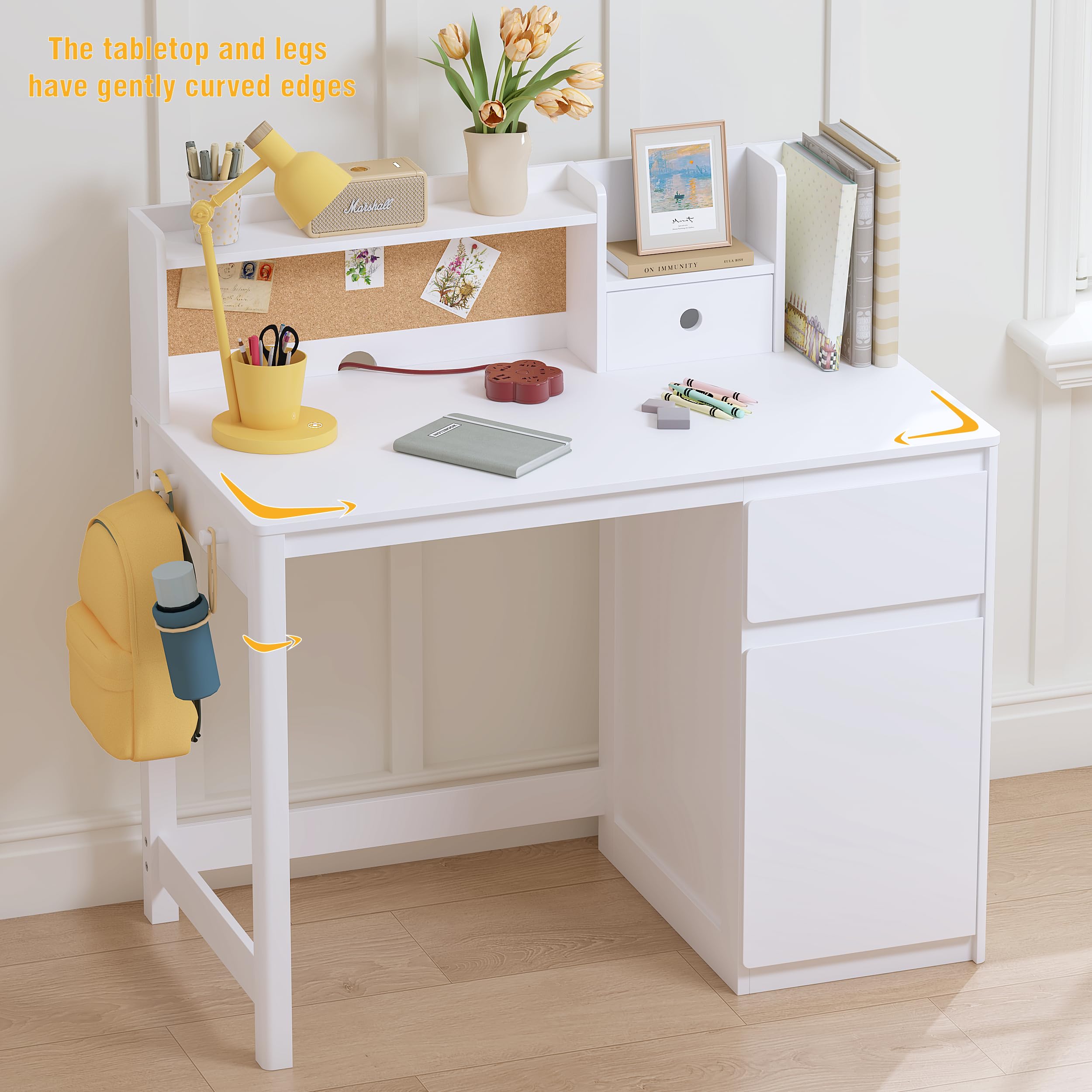 Juego de escritorio y silla para niños, escritorio de estudio para niños con gabinete para 5 a 12 años, mesa de estudio de madera para niños, mesa de escritura para estudiantes, estación de 6