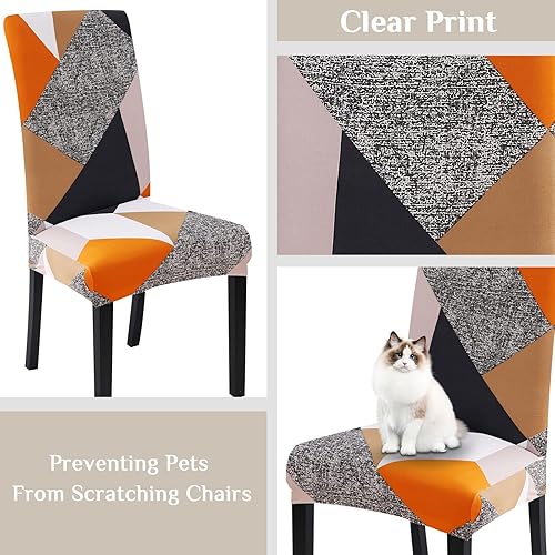 Miniatura 5 de FIGOOO Fundas para sillas de comedor (juego de 6 fundas elásticas para sillas de comedor de elastano, fundas para sillas de cocina, extraíbles y