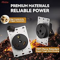 Vista 2 de NEMA TT-30R - Receptáculo de salida de remolque de 30 amperios y 125 voltios de 3 clavijas con conexión a tierra para caravanas, caravanas