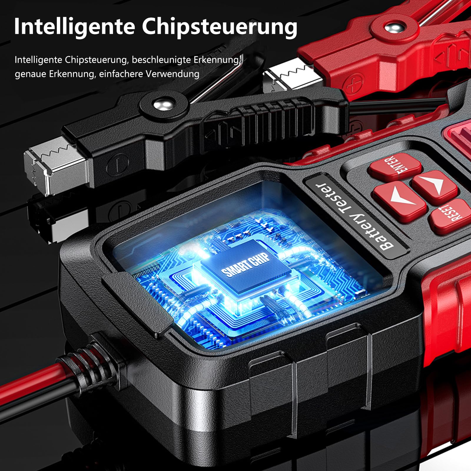 Autobatterie Tester 100-2000 CCA 12V und 24V Autobatterietester Batterietester Auto 3Ah-200Ah Digitaler Analysator, Kfz-Lichtmaschine für Auto Motorräder PKW-LKW ATV SUV Boot