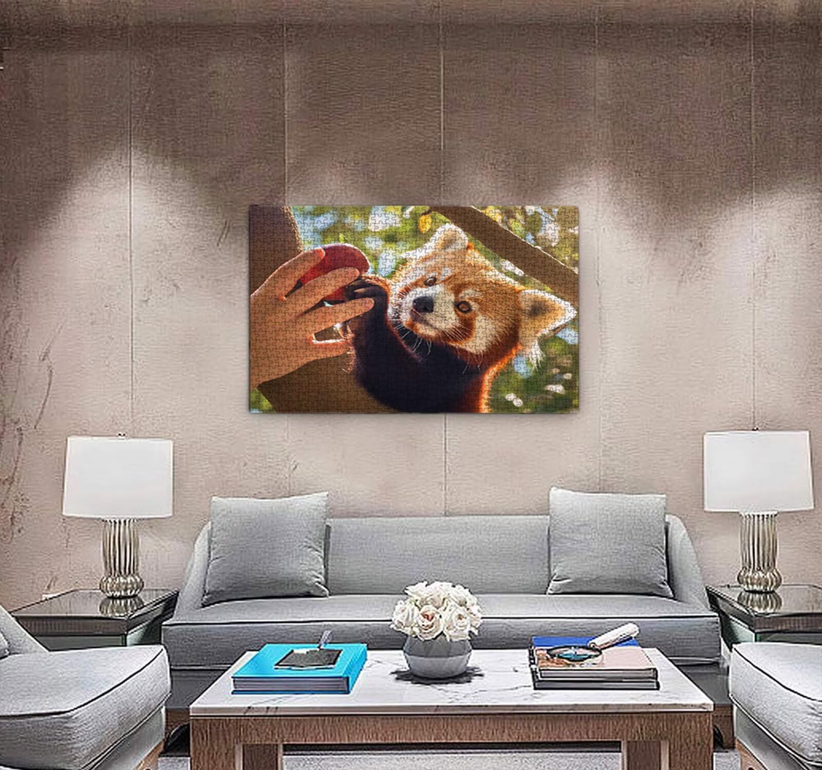 Puzzle 1000 sztuk dla dorosłych, puzzle mała panda urocza artystyczna puzzle, rodzinne kreatywne hobby dla dorosłych, najwyższej jakości drewniana układanka, do gry edukacyjnej wyzwania zabawki R4KH