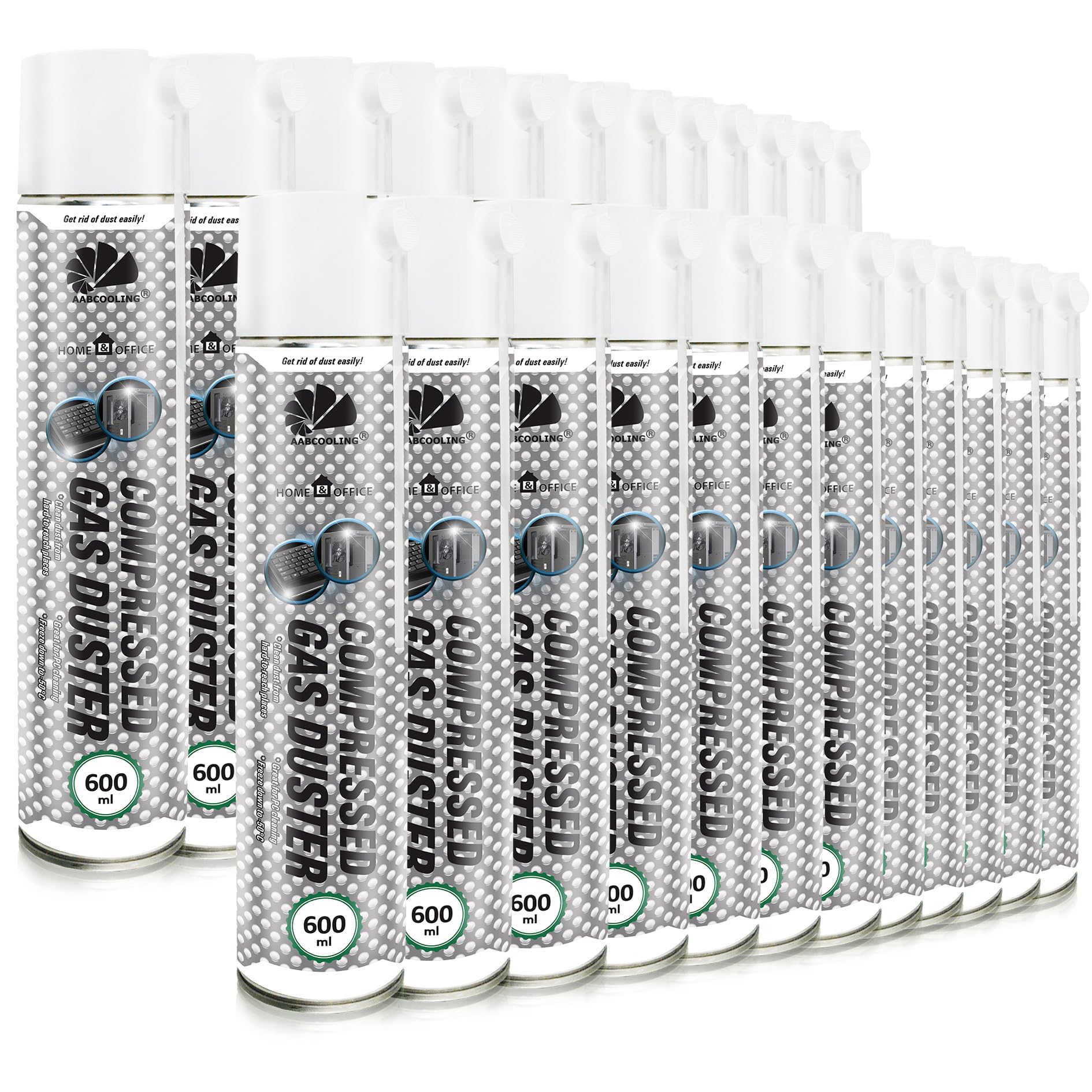 AABCOOLING Computer Vacuum Cleaner 24x 600ml Computer Staubsauger K3, Druckgasreiniger, Luftdruck, PC Duster, Pressluft, Bürogeräte, Schreibtisch Reinigung, Air Duster