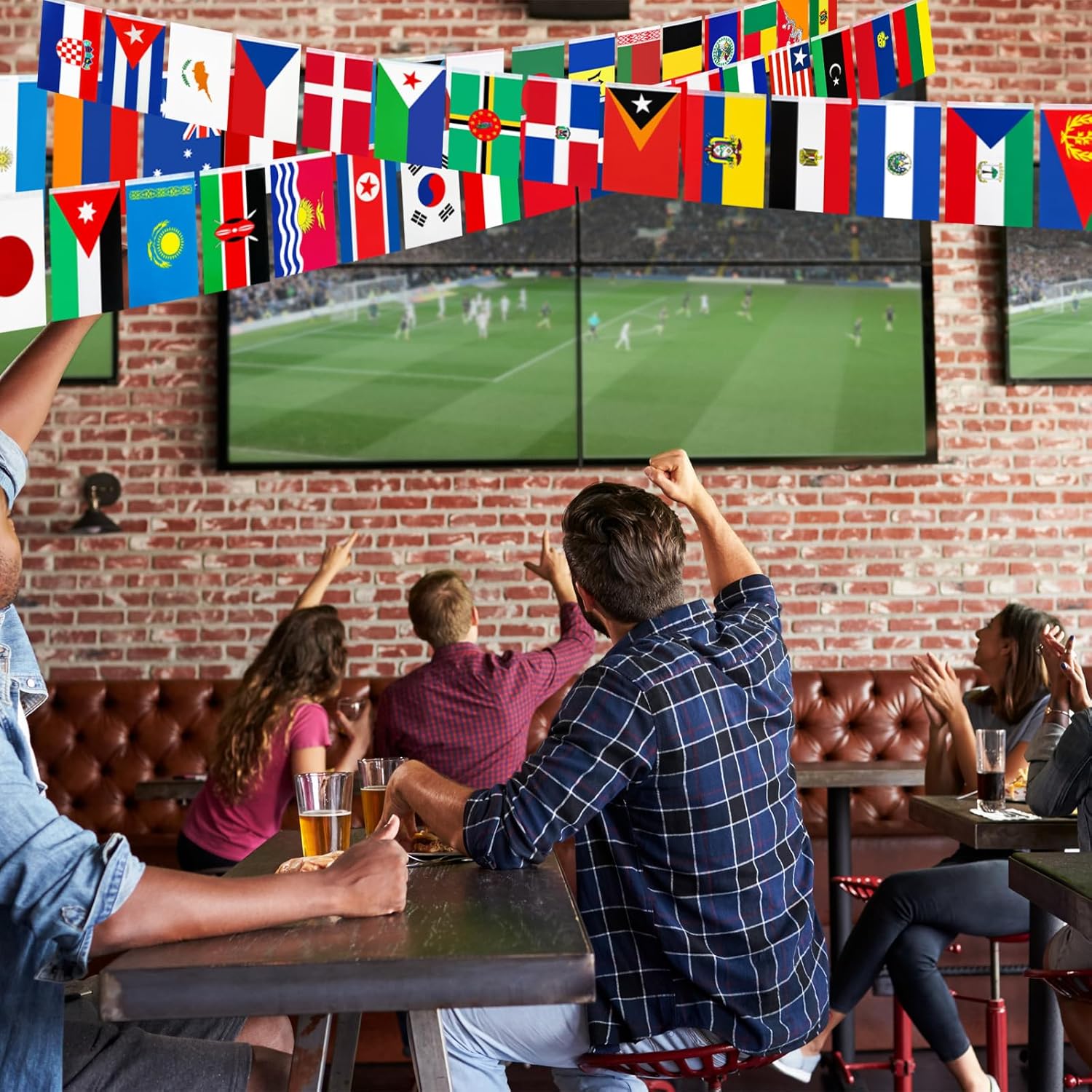 95 ft International Flag Bunting Banner, 100 Pcs World Country String Flags for Classroom, Cultural Events, Sports Festivals, School Activities, Bars, and Global Party Decorations - Image 6
