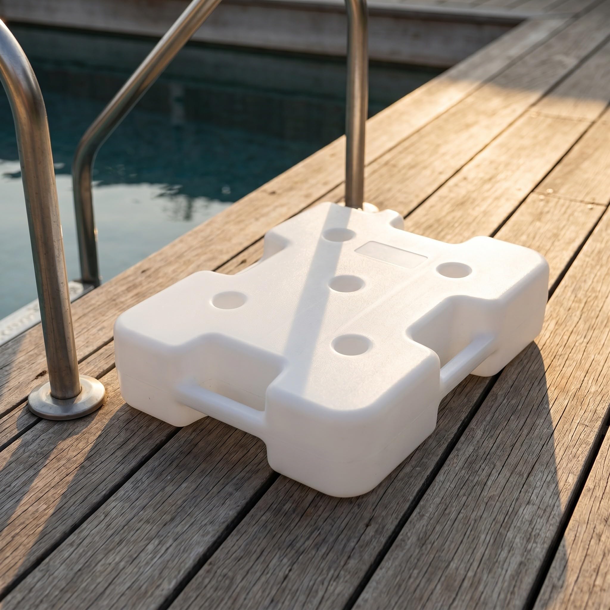 Échelle de Piscine Installation Facile et Stabilité Renforcée en Plastique Blanc avec Sangles Réglables Robustes pour Piscines Hors Sol et Enterrées pour Usage Domestique