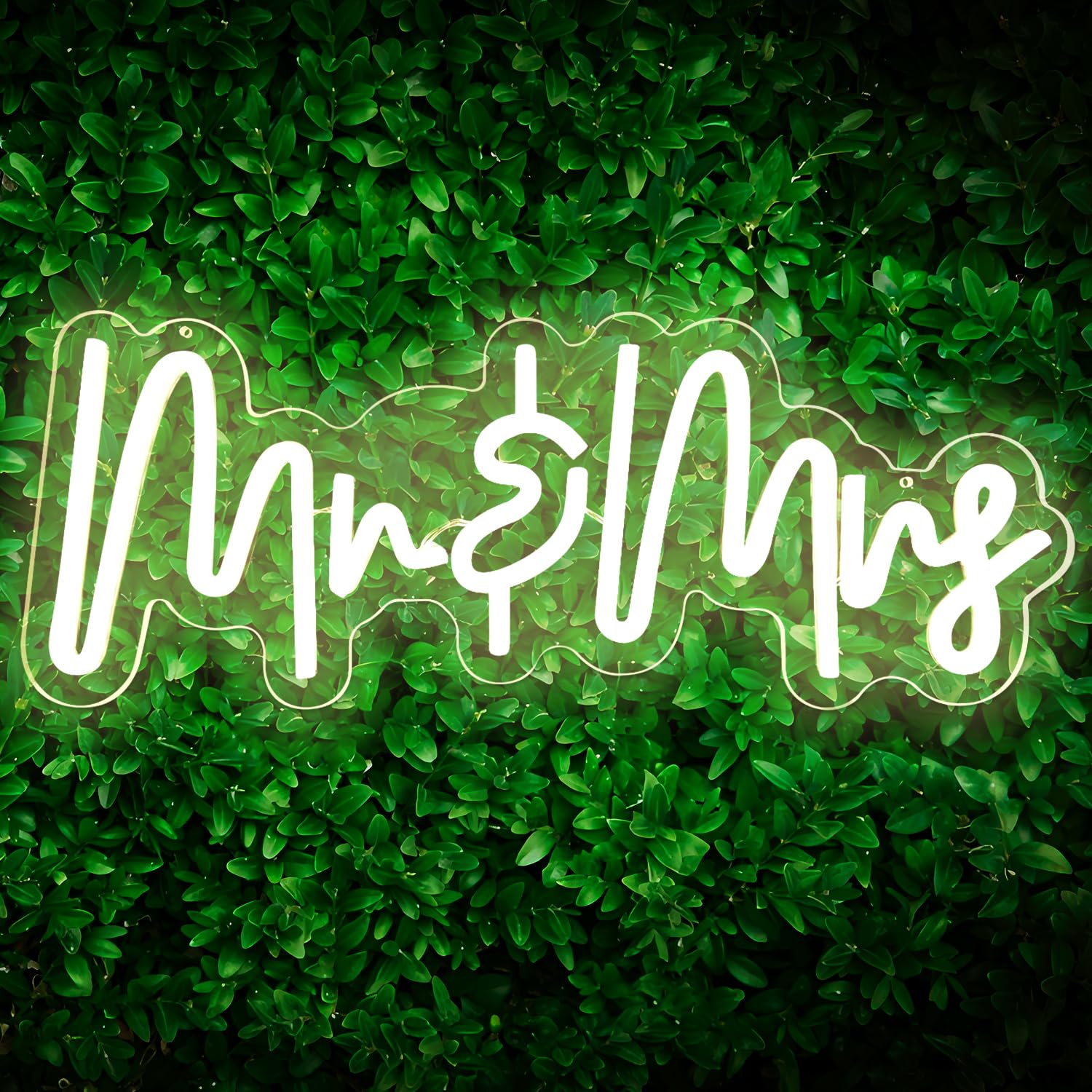 Mr and Mrs Neon Sign for Wedding Dimmable Mr Mrs Neon Signs Led Neon Sign for Party 16.2''x6.3'’ Neon Light Sign Mr & Mrs Sign for Anniversary Valentine's Day Wall Decor Gift Warm White