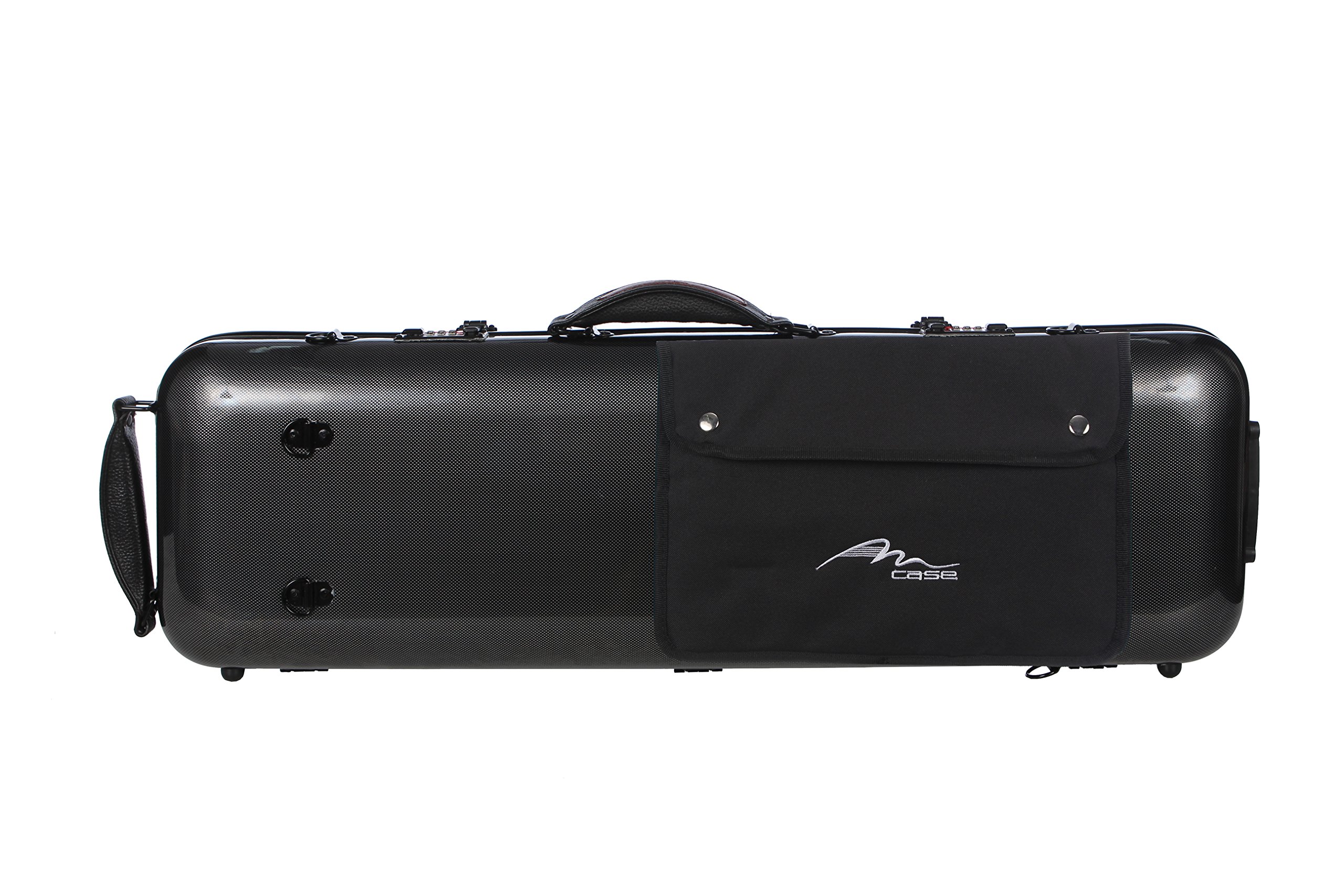 Geigenkoffer Fiberglass Safe Oblong 4/4 point schwarz M-Case + Musiktasche