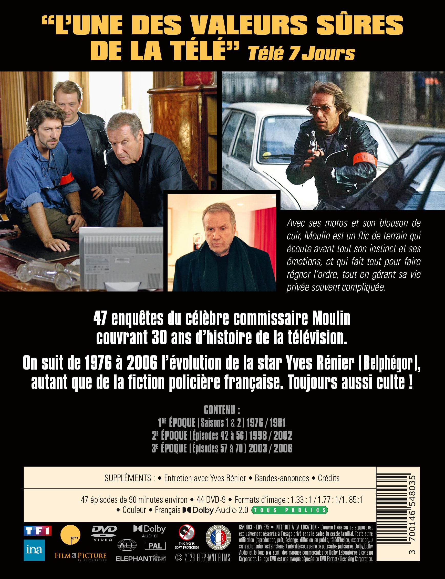 [Elephant Films] Edition officielle française - Commissaire Moulin - Police Judiciaire - Intégrale 3 époques - Coffret 44 DVD
