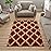 Ottomanson Hallway Runner Rug 1\'10 x 7\' Non Slip Trellis Area Rugs Easy to Clean Laundry Rug Runner Durable & Pet Friendly Floor Carpet Runners for Hallways Entryway Living Room Kitchen Bathroom, Red