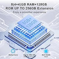 Vista 3 de Teléfono celular desbloqueado A10, teléfonos inteligentes Android 13, 6.6" HD+, 4500mAh 10W rápido, octa-core 12GB+128GB/256GB extensión, 13MP+8MP