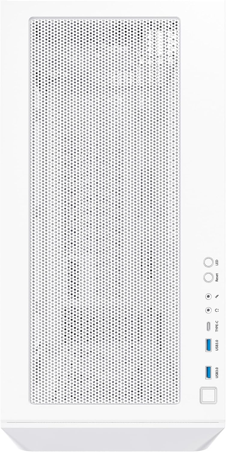 A dalt view of the Montech AIR 903 Base case, showing the front I/O panel with USB ports and power button.