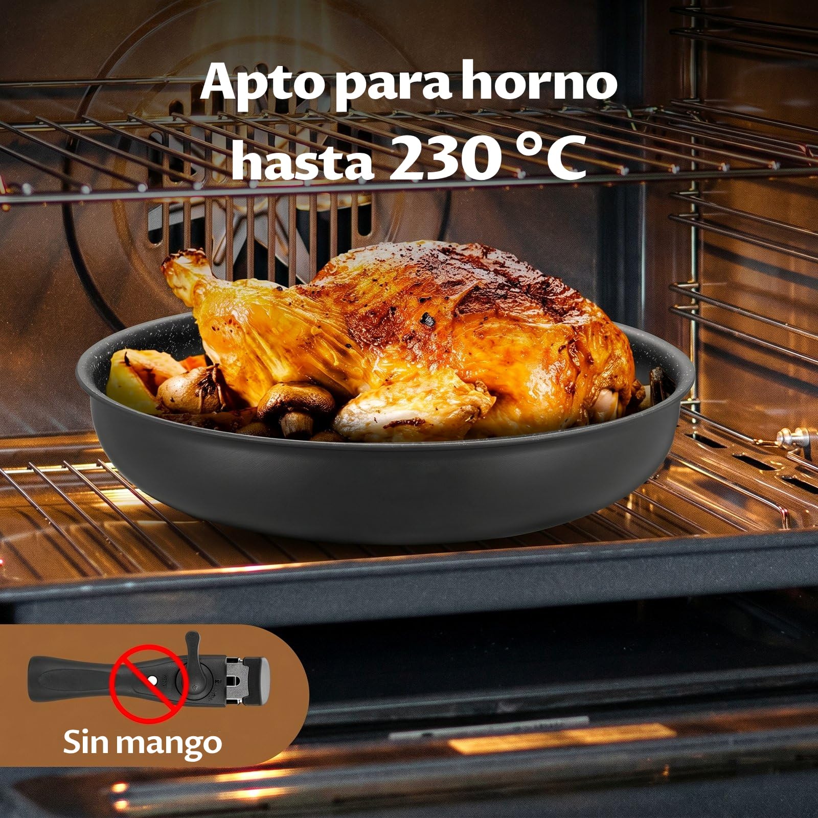 Fadware Juego de Sartenes Antiadherentes con Mango Extraíble, Sartenes para Inducción y Todo Tipo de Cocinas, Apilables para Ahorrar Espacio en Cocinas Pequeñas y Campers, Aptas para Horno hasta 230°C | Sartenes para Todo Tipo de Fuegos, Apilables para Ah
