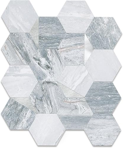 10 piezas hexagonales de PVC para despegar y pegar, mosaicos autoadhesivos de metal con borde biselado sin costuras para salpicaduras de cocina, disponible en Yaxa Peru