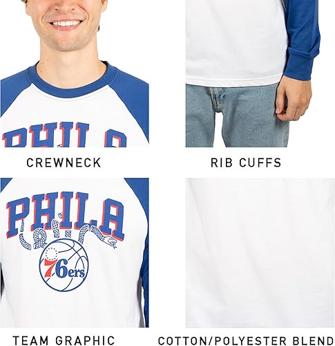 Miniatura 4 de Ultra Game Men’s NBA Official Super Soft Raglan Baseball T-Shirt