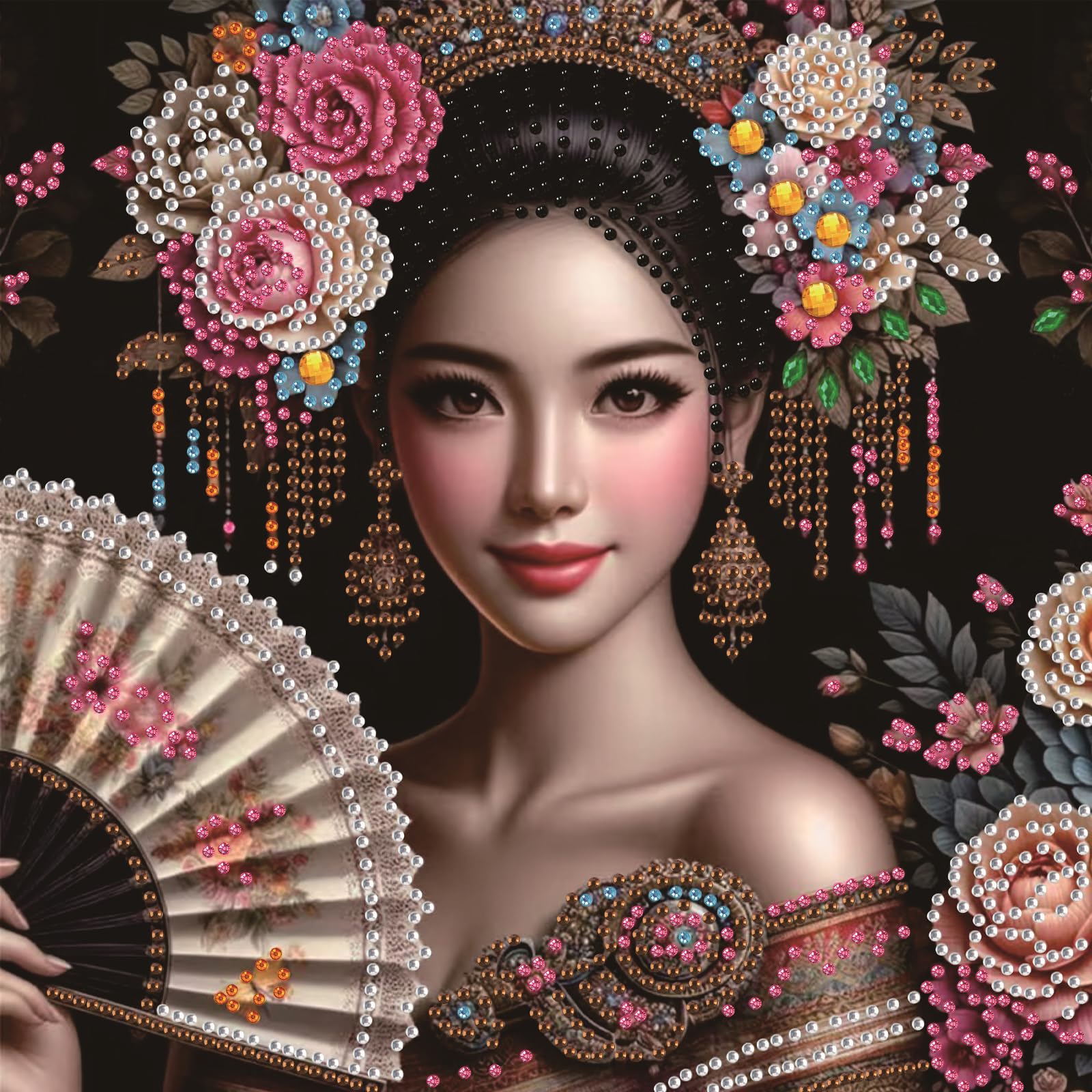Beauty Special Shaped DIY Partial Drill Diamond Painting Kits for Adults Beginners Home Decor Diamond Dots Paintings 11.81x11.81in