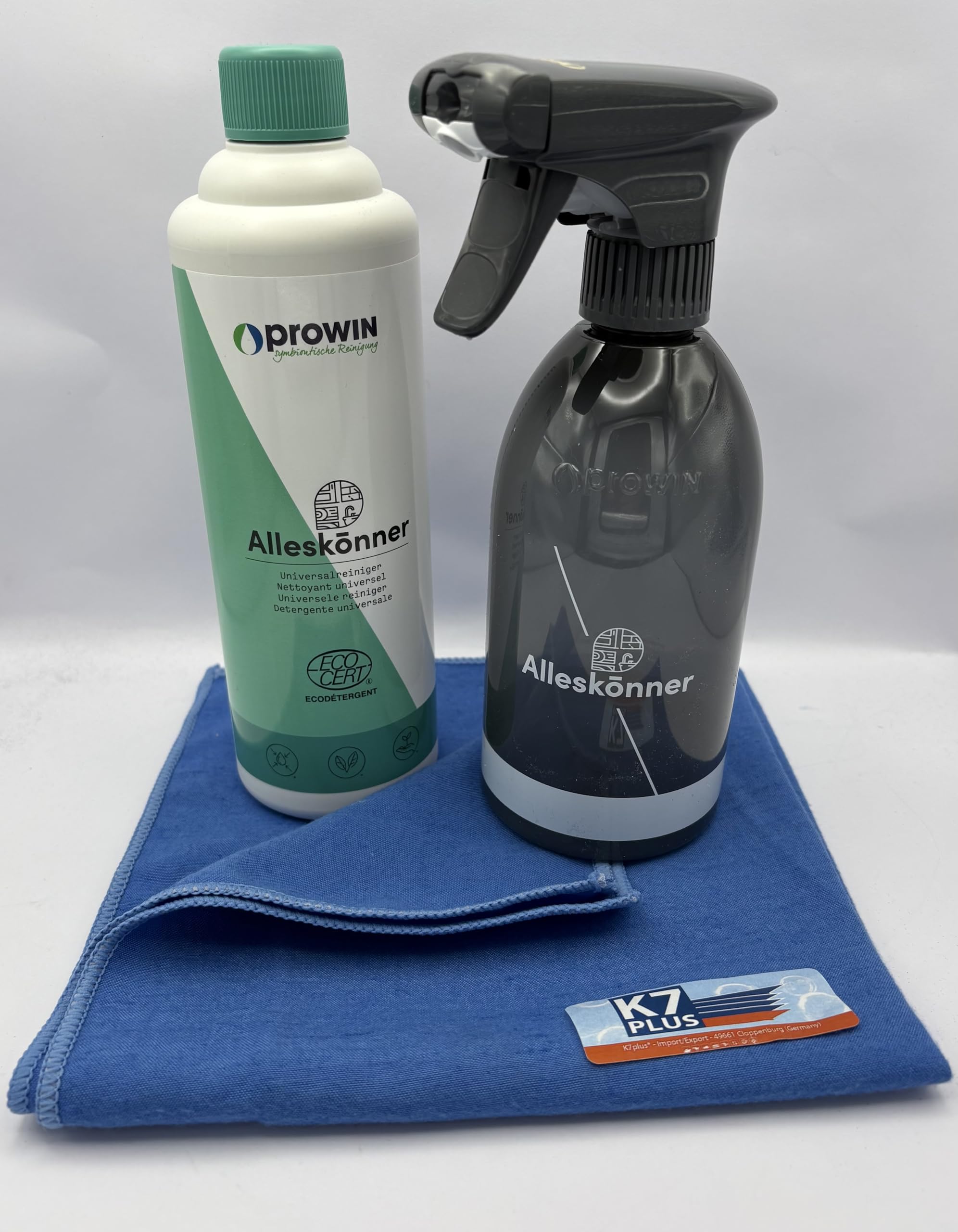 prowin ALLESKÖNNER 1 l + prowin SPRÜHFLASCHE Duo + K7 Reinigungstuch