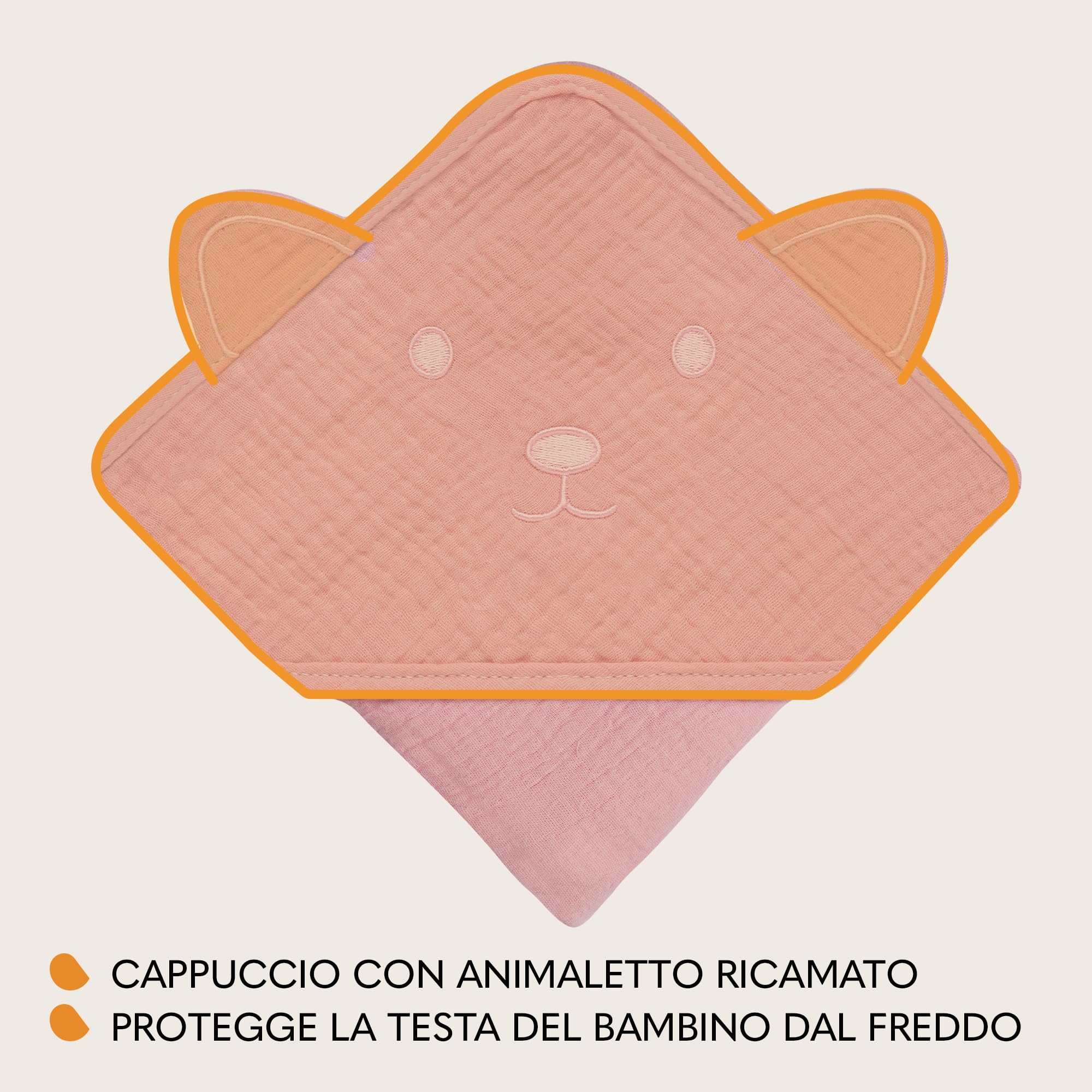 Asciugamano Con Cappuccio Lionelo In Mussola 100% Cotone - Morbido E Super Assorbente Per Neonati - Foto 6