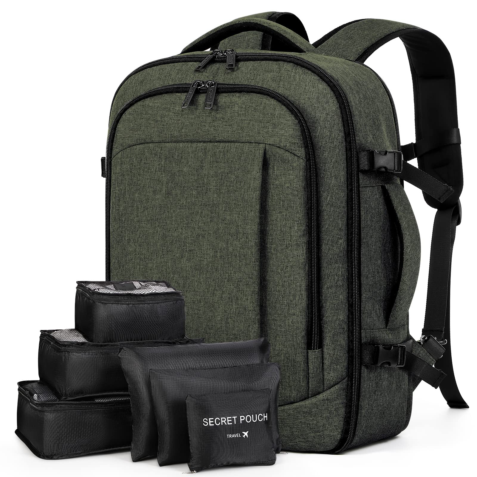 Lekespring Zaino Ryanair 40x20x25 - Zaino da Viaggio Aereo Bagaglio a Mano per Donne e Uomini, Bagaglio a Mano 40x20x25 Ryanair, Borsa Cabina con 6 Sacchetti Organizzatori per Scuola D'affari Casual