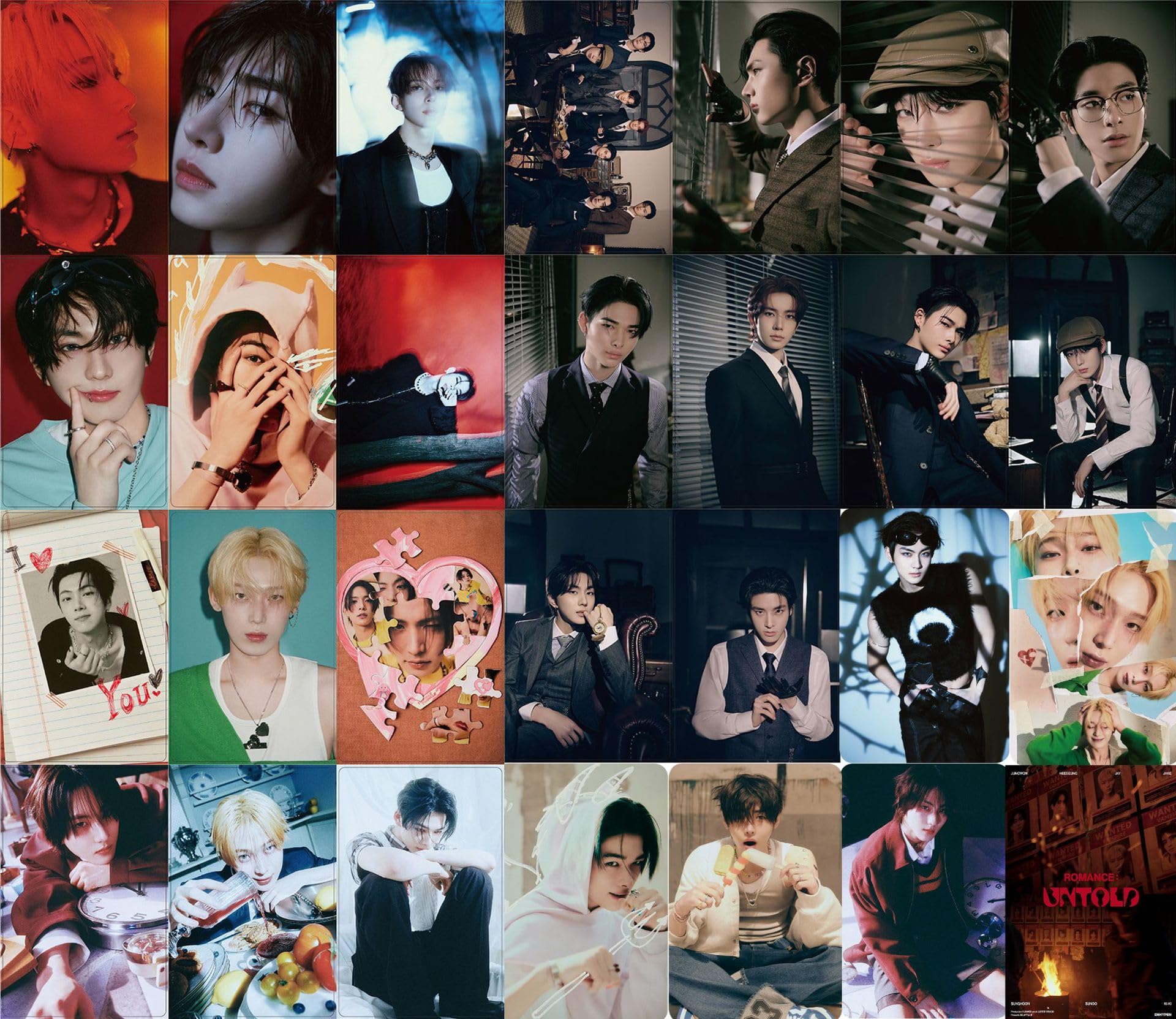 55 Cartes Photos ENHYPEN ROMANCE : UNTOLD - Photocards K-Pop Officielles Pour Fans