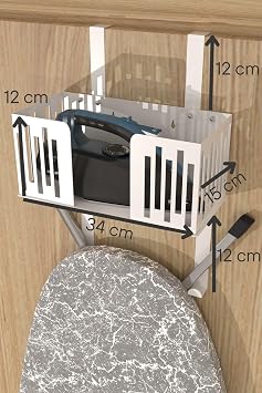 Risingmaber Beyaz Kapı Arkası Ütü ve Ütü Masası Askısı, Ütü ve Ütü Masası Tutucu Organizer MT110BD