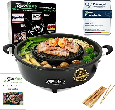 TomYang Hot Pot – The Original Thai Grill & Hot Pot, Electric Thai BBQ Multi Cooker, Swiss Coating, German Design, More than 100 Recipe Videos. Korean food, Hotpot chinese pot, Hot plate, Ramen bowl