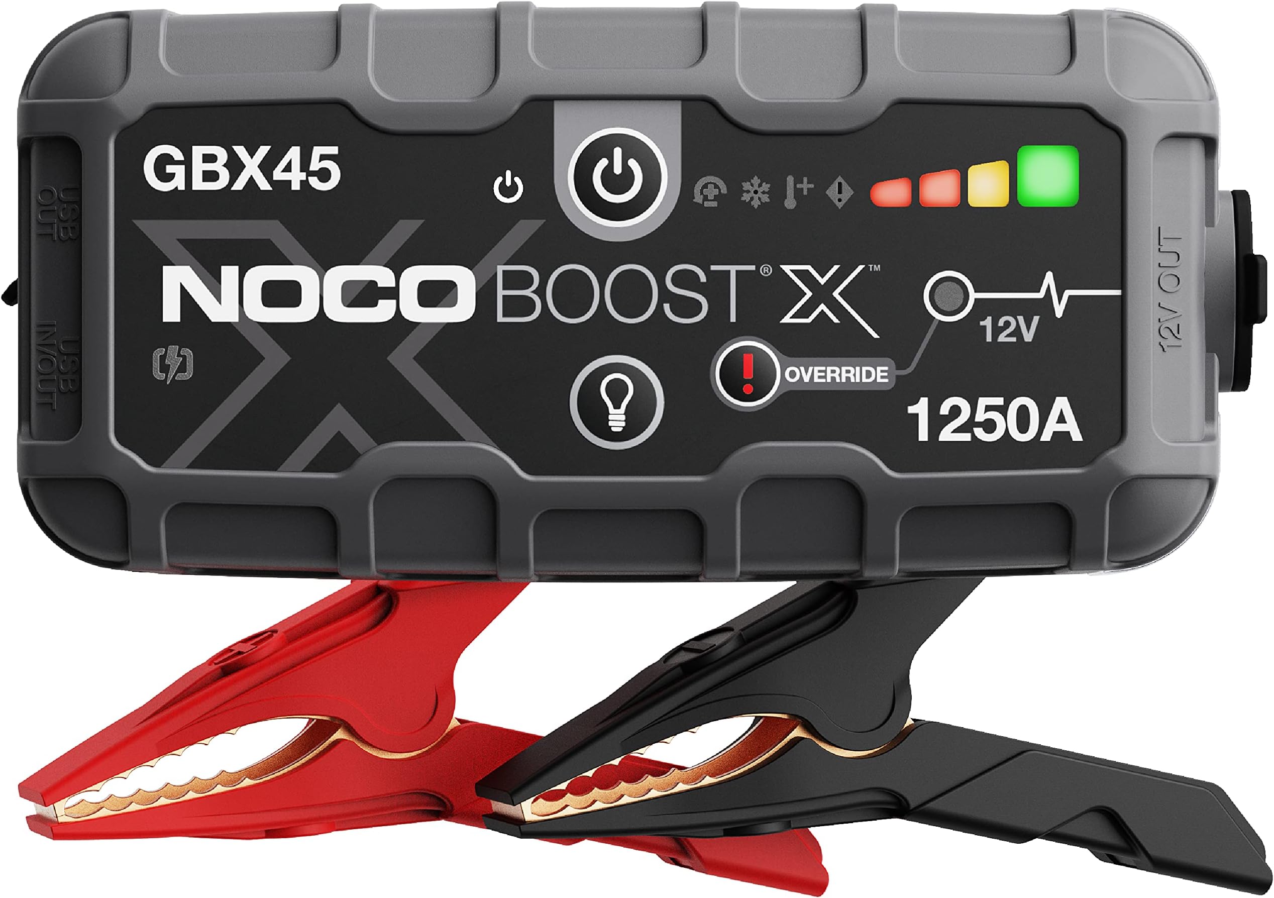 Boost X GBX45 1250A 12V UltraSafe Portable Lithium Jump Starter, Car Battery Booster Pack, USB-C Powerbank Charger, and Jumper Cables for Up to 6.5-Liter Gas and 4.0-Liter Diesel Engines