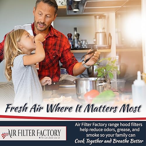 Vista 3 de Air Filter Factory 8-1/2 x 11-1/4 x 3/8 pulgadas compatibles con filtros combinados de carbón de aluminio para campana extractora, paquete de 2